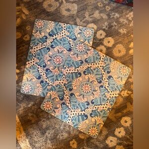 Pottery Barn Blue and Pink Floral Placemats